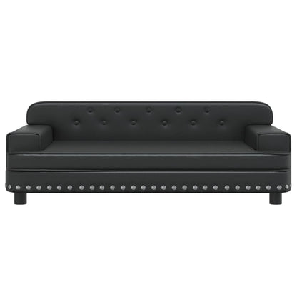 Cama Para Perros De Cuero Sintético Negra 90x53x30 Cm / Vetonek_0
