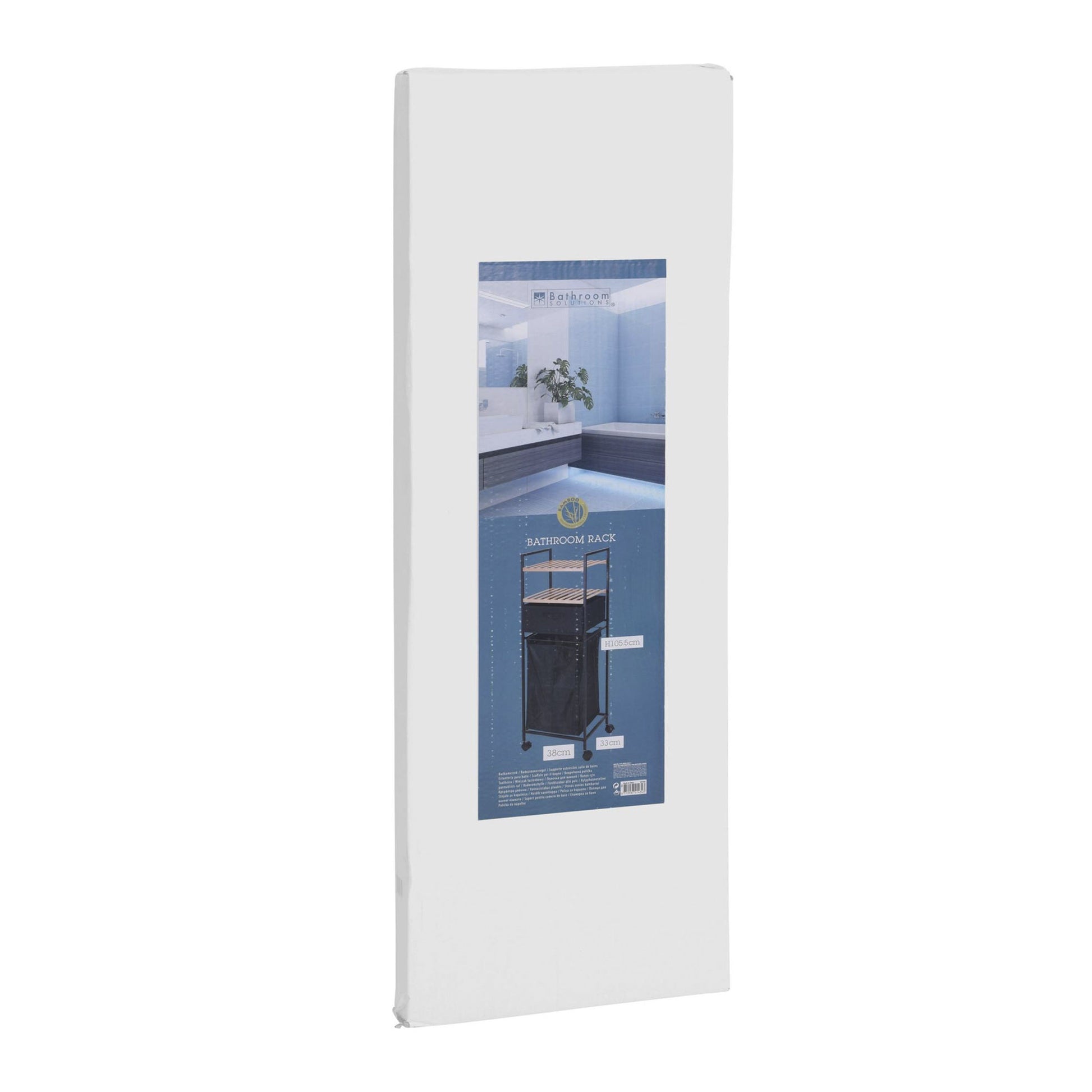 Well Home Estantería De Baño Con 2 Estantes + Bolsa De Lavandería En Poliéster De 40l, H.109cm_3