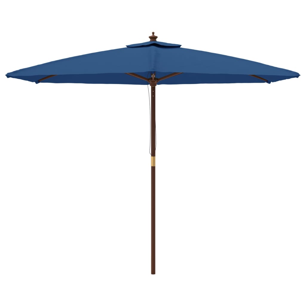 Sombrilla De Jardín Con Poste De Madera Azul Celeste 299x240 Cm_1