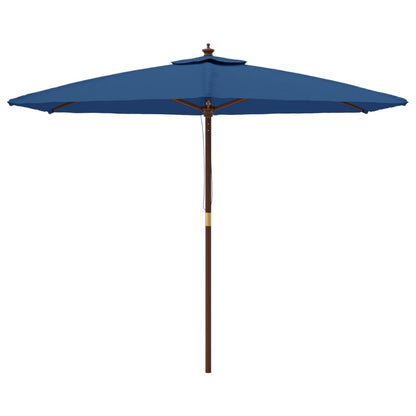 Sombrilla De Jardín Con Poste De Madera Azul Celeste 299x240 Cm_1