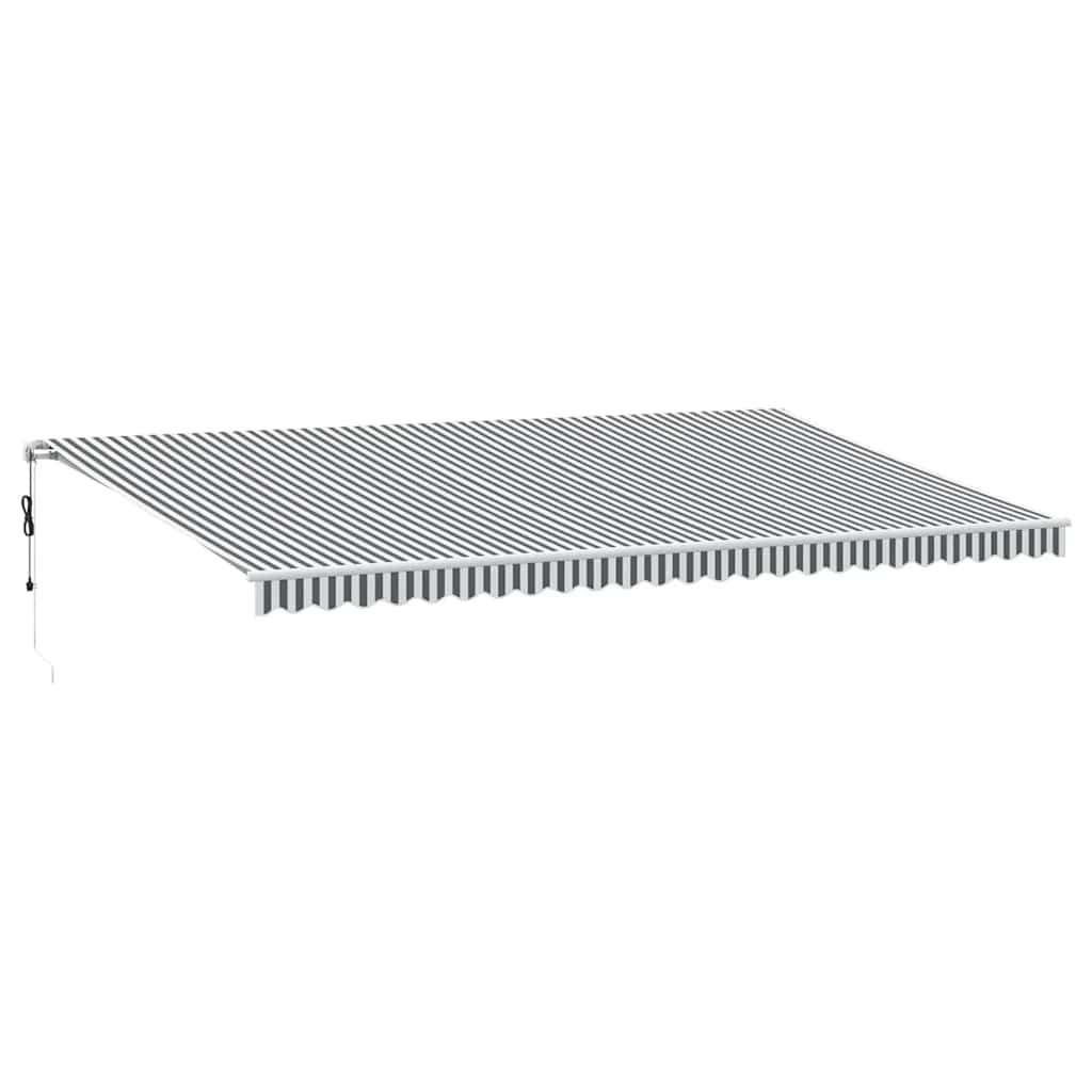 Toldo Retráctil Automático Luces Led Antracita Blanco 600x300cm_0