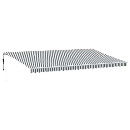 Toldo Retráctil Automático Luces Led Antracita Blanco 600x300cm_0