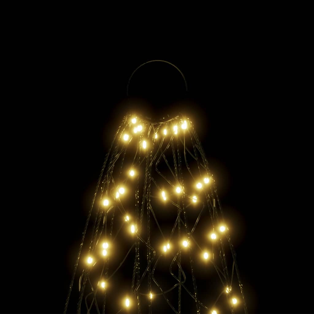 Vidaxl Árbol De Navidad En Asta De Bandera 200 Led Blanco Cálido 180cm_4