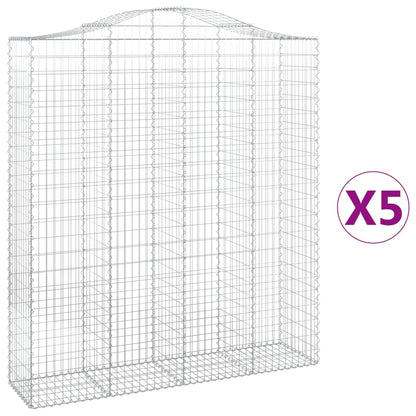 Cestas De Gaviones 5 Uds Forma De Arco Hierro 200x50x220/240 Cm_0