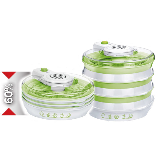 Deshidratador Alimentos Plegable, 6 Bandejas, 2 Niveles Temperatura, Seca Frutas, Verduras, Carne, Sin Bpa Mpm Msg-06 Blanco/verde_0