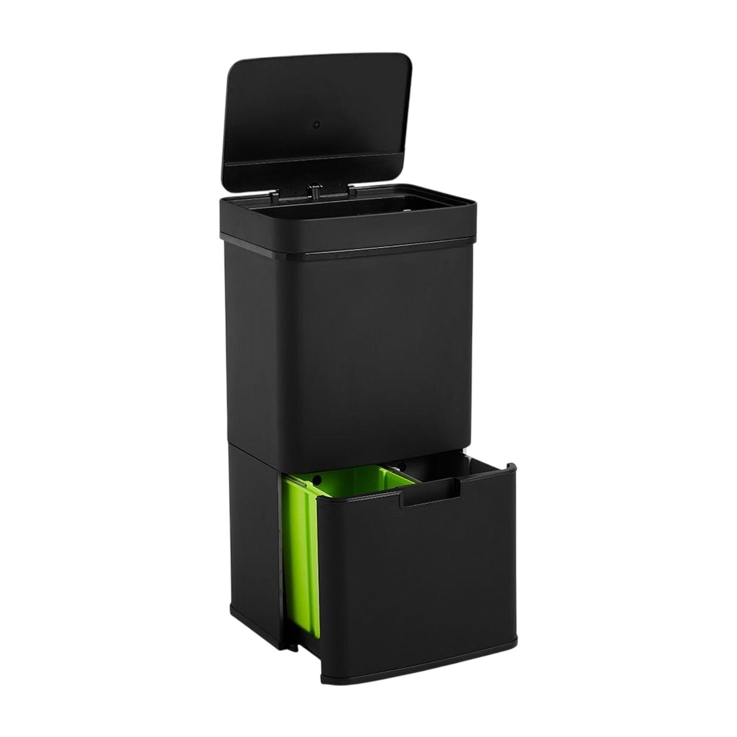Papelera Reciclaje 62l Acero Inoxidable Negro