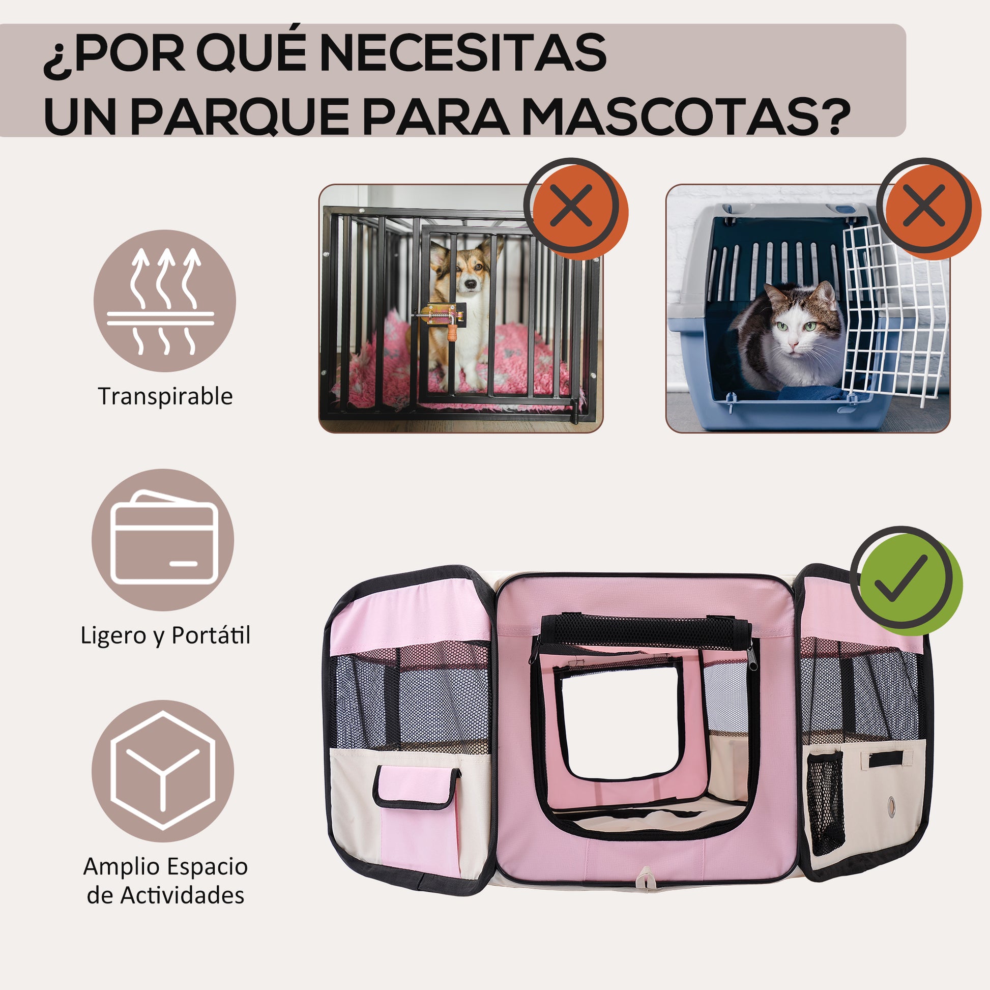 Pawhut Parque Plegable Para Perros Y Gatos_3