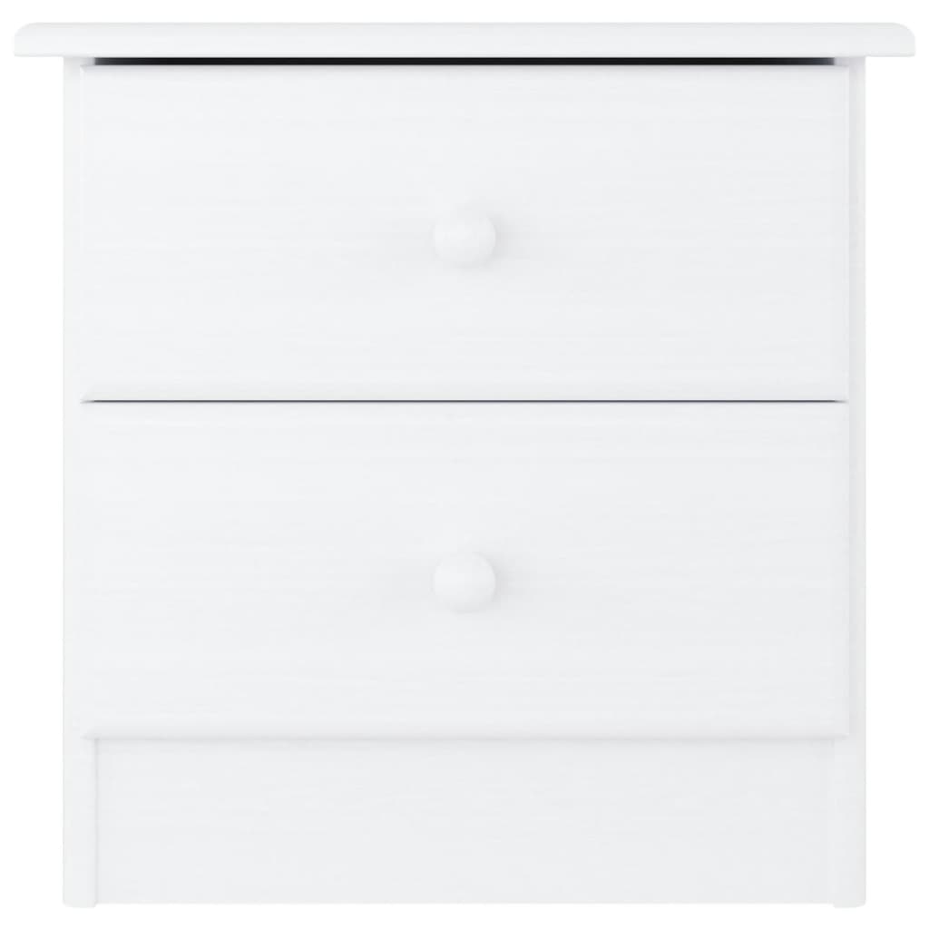 Mesita De Noche Alta Madera Maciza De Pino Blanco 41x35x41 Cm_1