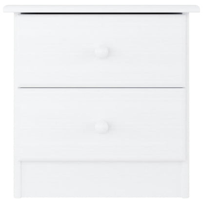 Mesita De Noche Alta Madera Maciza De Pino Blanco 41x35x41 Cm_1