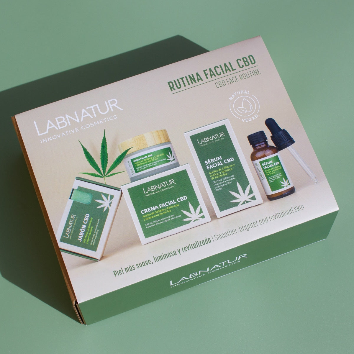 Pack Rutina Facial CBD Labnatur | Jabón, Sérum y Crema con Aceite de Cáñamo | Piel Sensible | Vegano y Sin THC_1