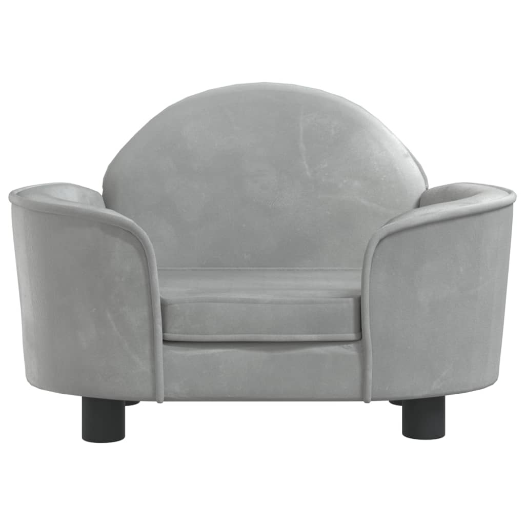 Cama Para Perros De Terciopelo Gris Claro 66x40x45 Cm / Vetonek_3