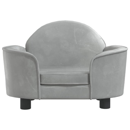 Cama Para Perros De Terciopelo Gris Claro 66x40x45 Cm / Vetonek_3