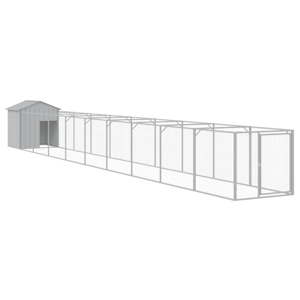 Vidaxl Caseta Perro Tejado Acero Galvanizado Gris Claro 117x1017x123cm_0