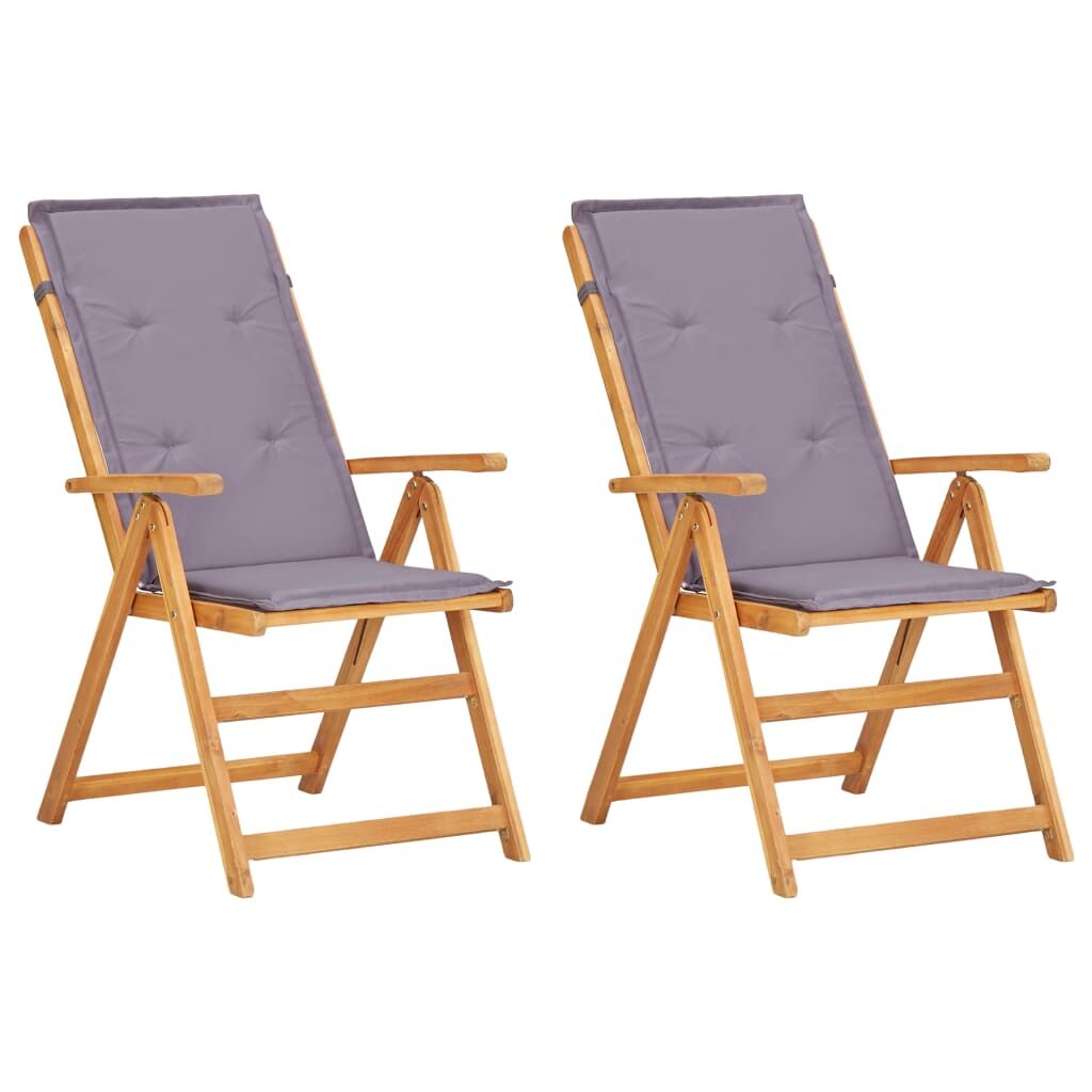 Vidaxl Sillas De Jardín Reclinables 2 Uds Madera Acacia Maciza Marrón_0