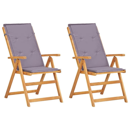 Vidaxl Sillas De Jardín Reclinables 2 Uds Madera Acacia Maciza Marrón_0