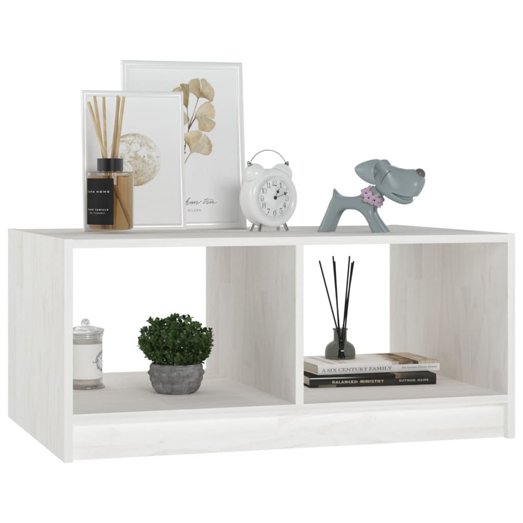 Mesa De Centro De Madera Maciza De Pino Blanco 75x50x33,5 Cm_2