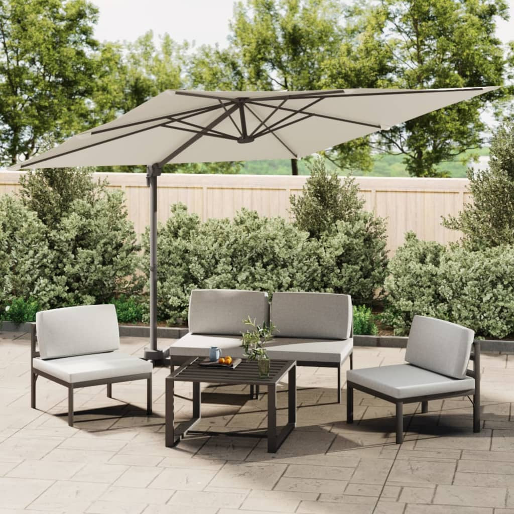 Vidaxl Sombrilla Jardín Voladiza Palo Aluminio Blanco Arena 400x300 Cm_1