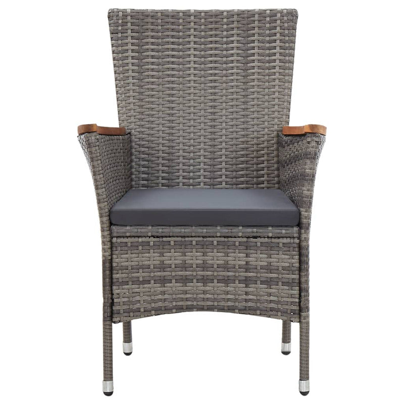 Vidaxl Set De Comedor Para Jardín 5 Pzas Cojines Ratán Sintético Gris_5