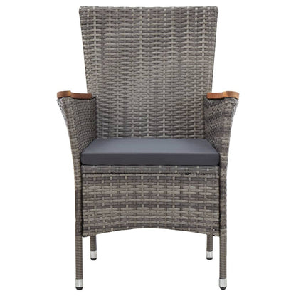 Vidaxl Set De Comedor Para Jardín 5 Pzas Cojines Ratán Sintético Gris_5