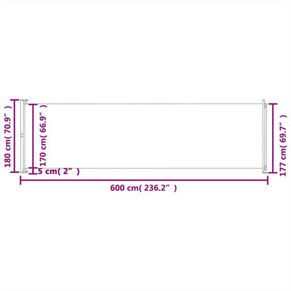 Vidaxl Toldo Lateral Retráctil De Jardín Negro 180x600 Cm_2