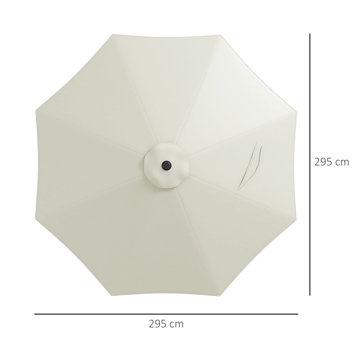Outsunny Toldo De Recambio De Sombrilla De 3 M Con Ventilación Superior Crema_2