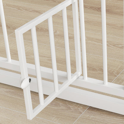 Pawhut Barrera Para Perros Con Ancho Ajustable 76-104 Cm 2 Extensiones Blanco_4