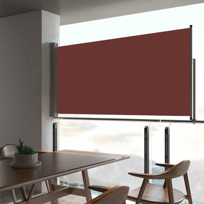 Vidaxl Toldo Lateral Retráctil De Jardín Marrón 80x300 Cm_1