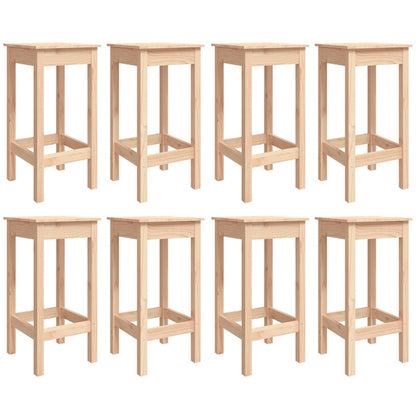 Vidaxl Mesa Y Taburetes Altos Jardín 9 Piezas Madera Maciza De Pino_5