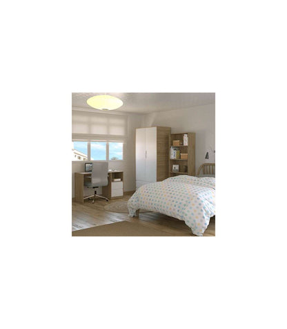 Armario 2 Puertas 2 Cajones Abatibles Acabado Roble Cortez/blanco 200 Cm(alto)100 Cm(ancho_1