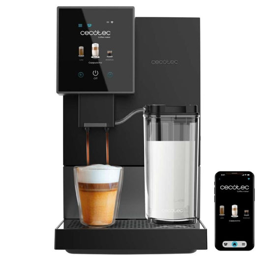 Cecotec Cafetera Superautomática Compacta Cremmaet Compactccino Connected Black Silver, 19 Bares, Pantalla, Wifi_0