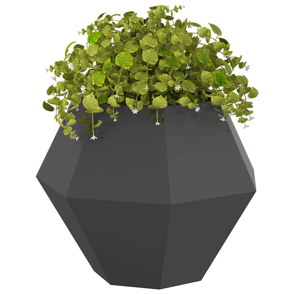 Jardinera 2 Pcs Negro 75 X 75 X 60 Cm Acero_2