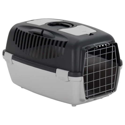 Vidaxl Transportín De Mascotas Pp Gris Y Negro 61x40x38 Cm_0