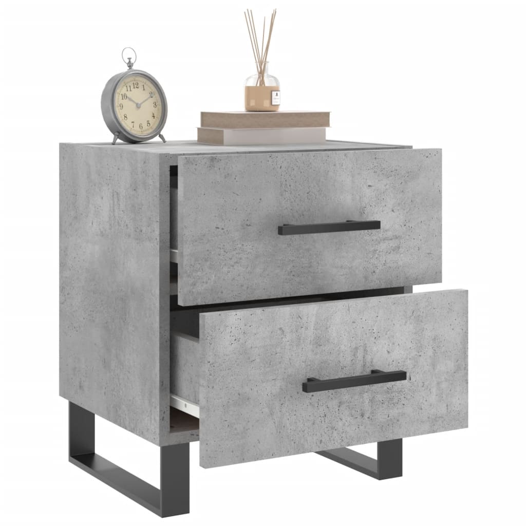 Mesita Noche 2 Uds Madera Ingeniería Gris Hormigón 40x35x47,5cm_2