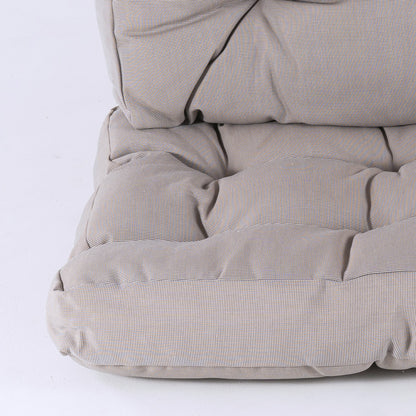 Cojines Para Palets, Cojín De Asiento 80x120x16 Cm + Cojín Respaldo 42x120x16 Cm, Lux Color Cappuccino, Repelente Al Agua_3