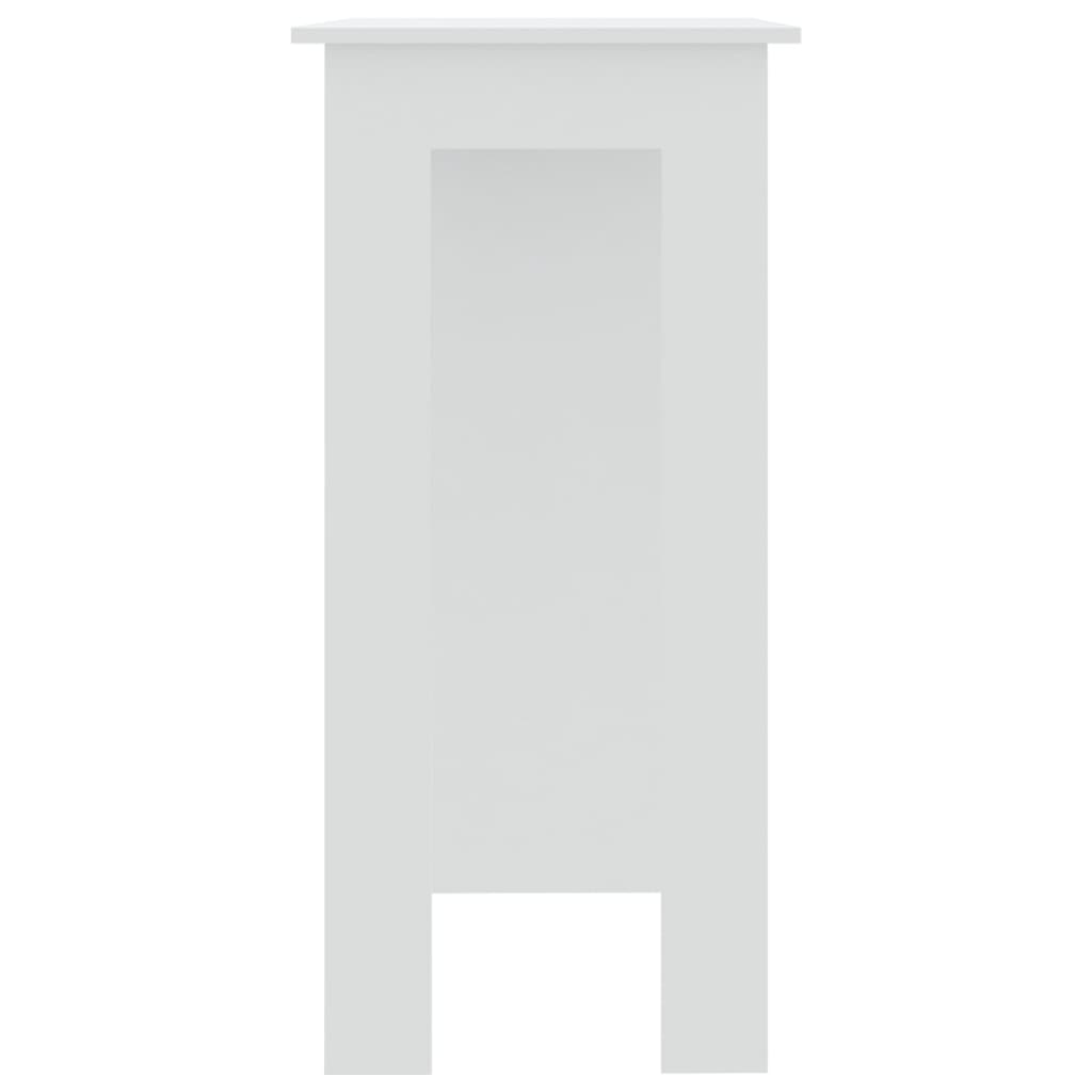 Mesa Bar Con Estante Madera Contrachapada Blanco 102x50x103,5cm_2