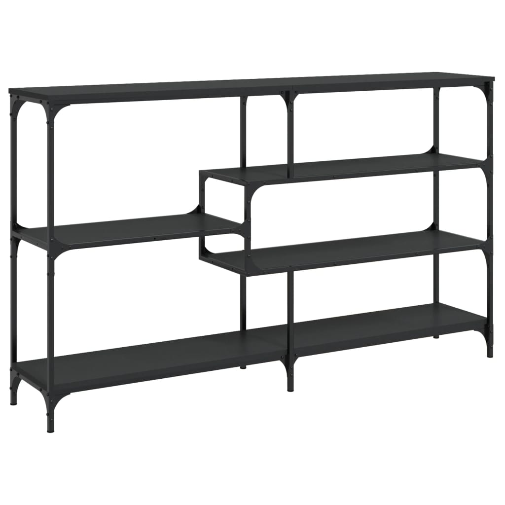 Mesa Consola Madera De Ingeniería Negra 160x32x95 Cm_0