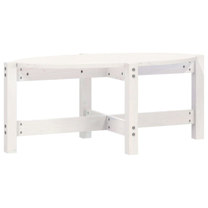Mesa De Centro De Madera Maciza De Pino Blanco 87x48x35 Cm_0
