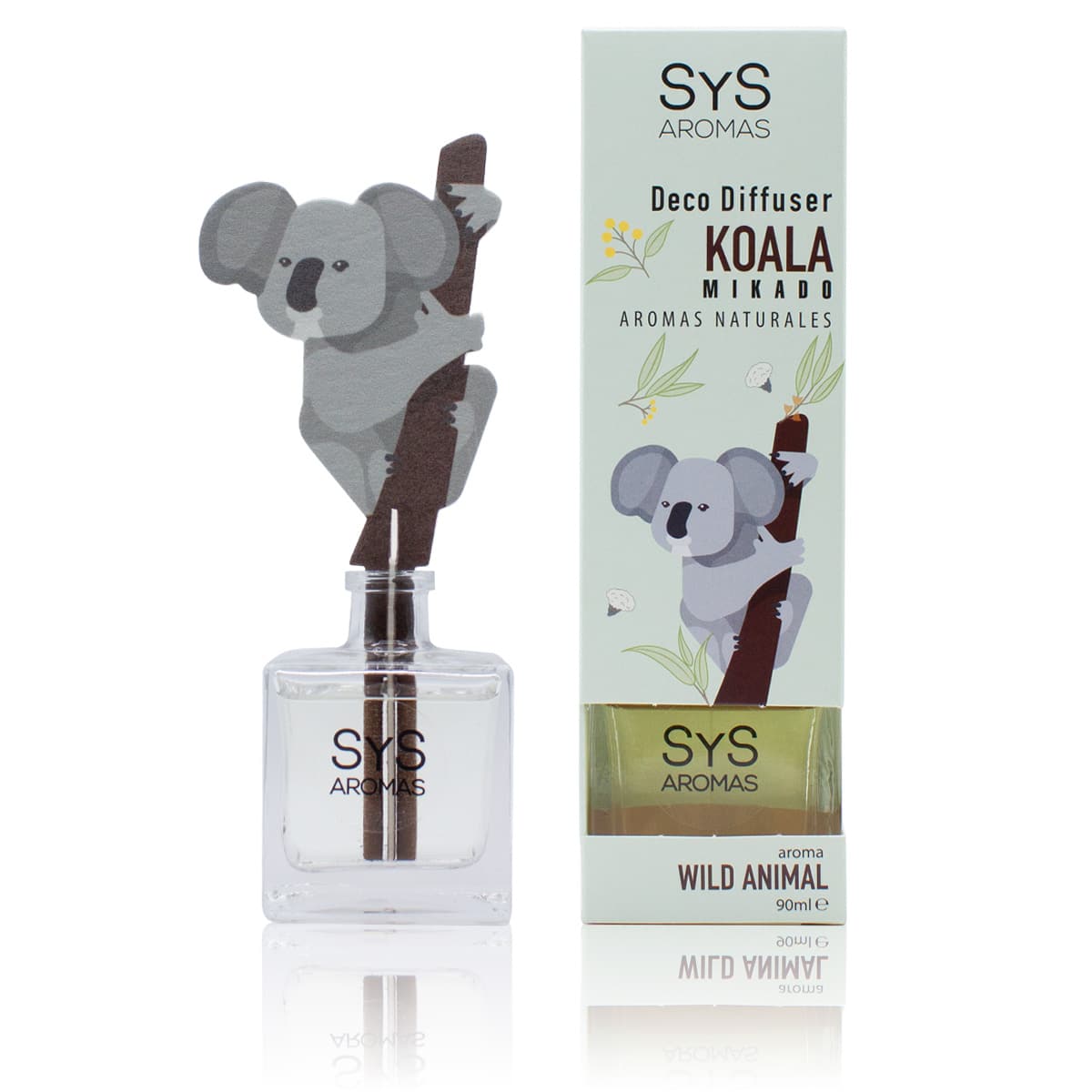 Ambientador Difusor Koala Raíz Angélica Wild Animal SYS Aromas 90 ml | Herbal y Balsámico | Refrescante_0
