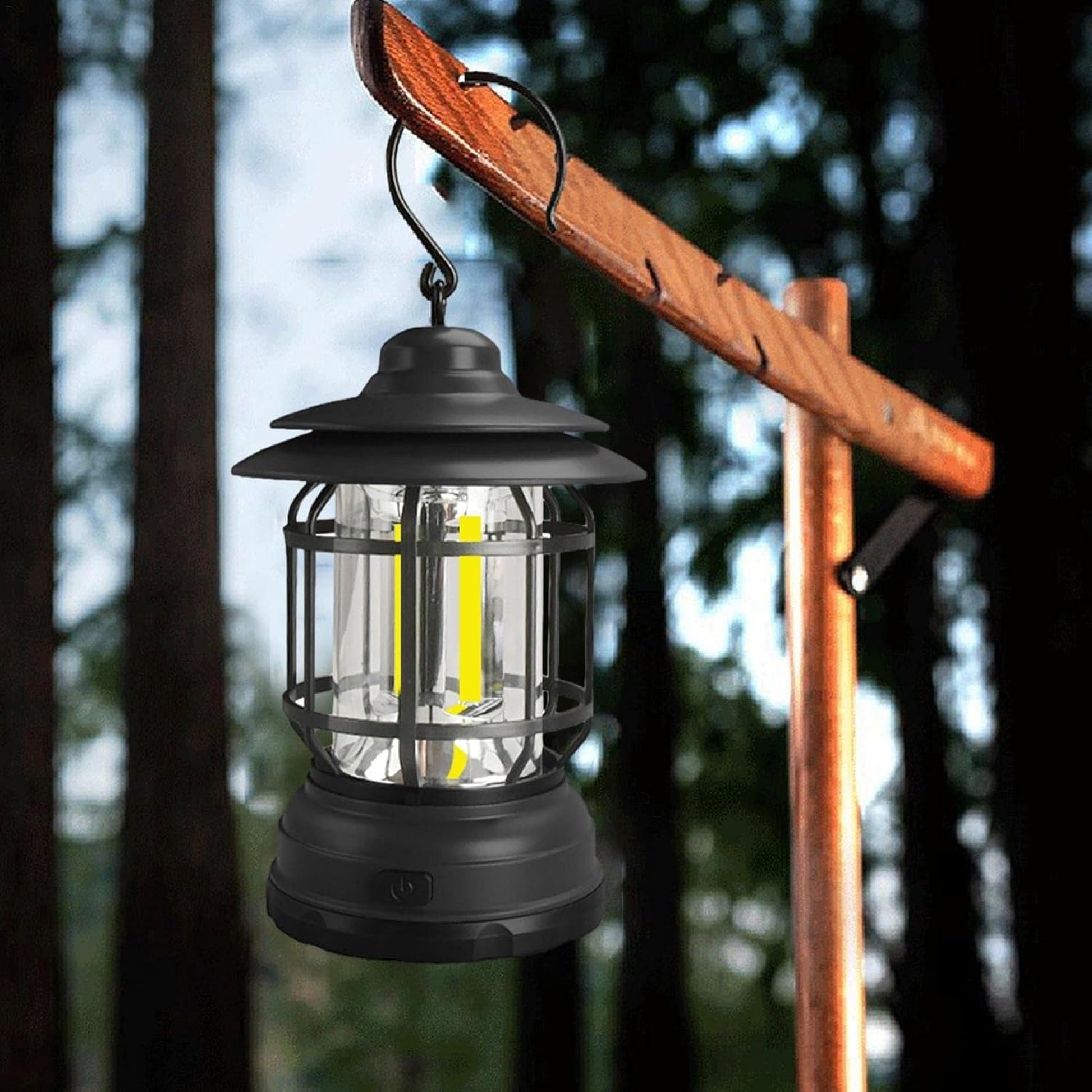 Well Home Luz De Camping Ø11,5x17,8cm Con 3 Bombillas Y Recargable Por Usb Color Negro_2