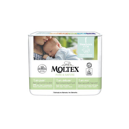 Pañales T1 (2-5kg) Moltex Pure & Nature, 22 Uds