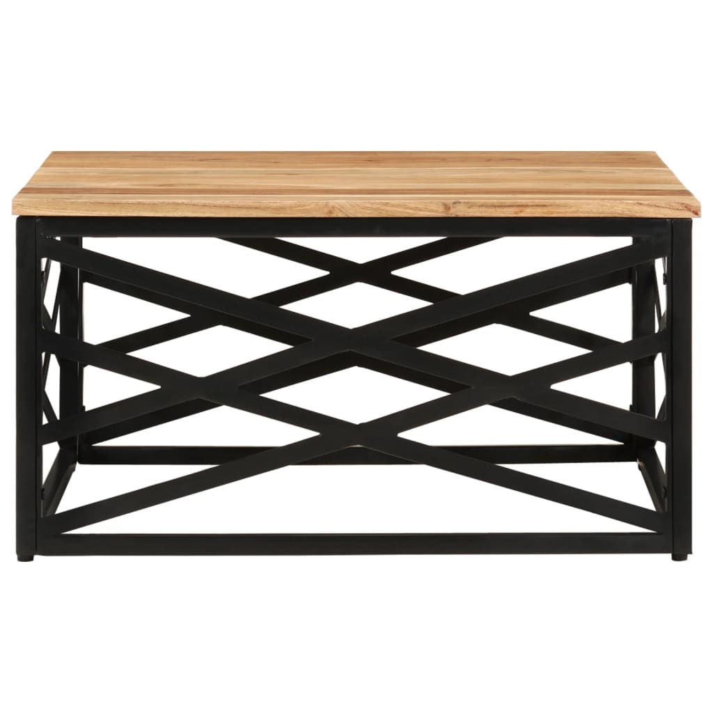 Mesa De Centro De Madera Maciza De Acacia 68x68x35 Cm_0