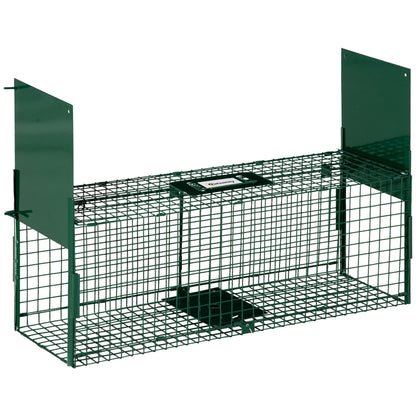 Outsunny Trampa Para Animales Vivos Con 2 Puertas Asa Para Ratones 80x25x30 Cm_0