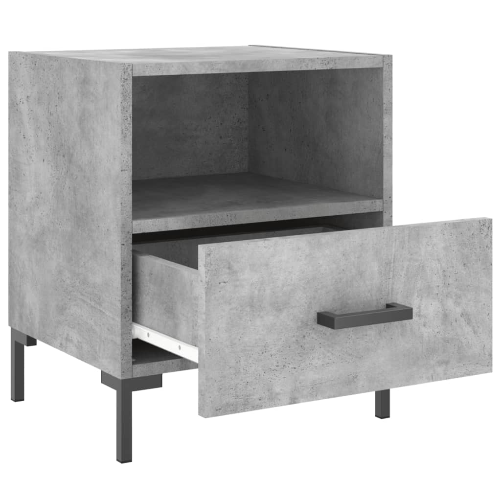 Mesita Noche 2 Uds Madera Ingeniería Gris Hormigón 40x35x47,5cm_3