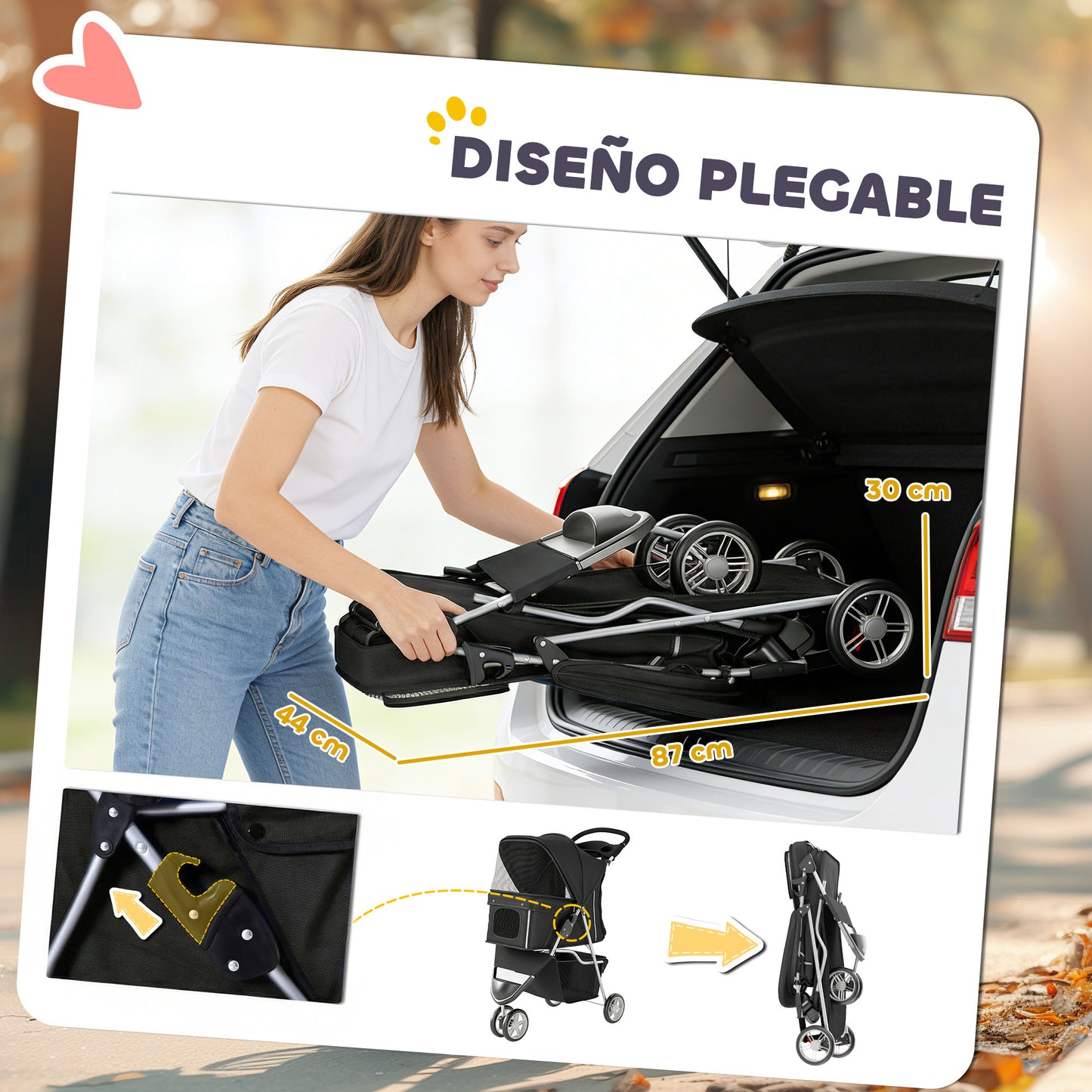 Pawhut Carrito Para Perros Plegable_4