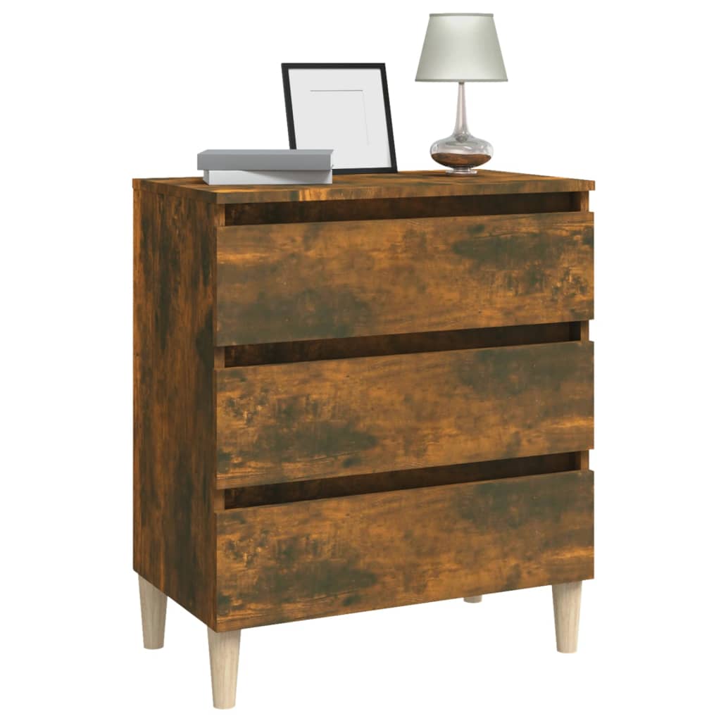 Aparador Madera Contrachapada Color Roble Ahumado 60x35x69 Cm / Vetonek_4