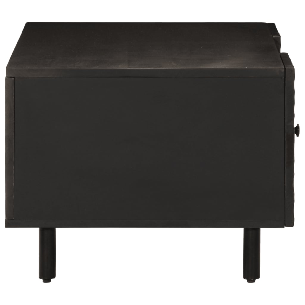 Mesa De Centro Madera Maciza De Mango Negra 100x54x40 Cm_4
