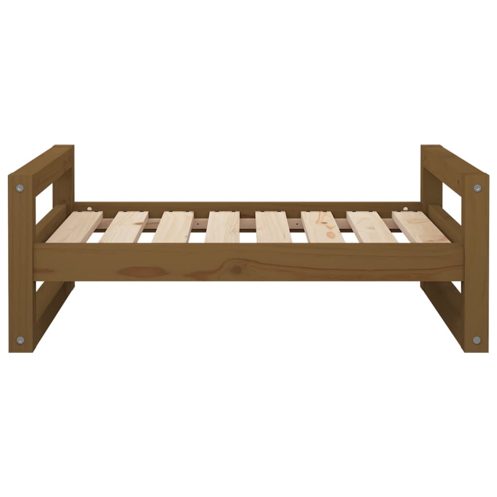 Vidaxl Cama Para Perros Madera Maciza Pino Marrón Miel 75,5x55,5x28 Cm_4