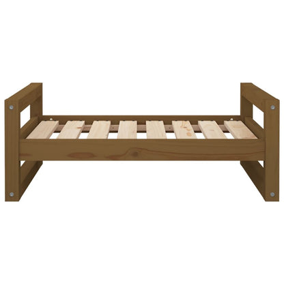 Vidaxl Cama Para Perros Madera Maciza Pino Marrón Miel 75,5x55,5x28 Cm_4