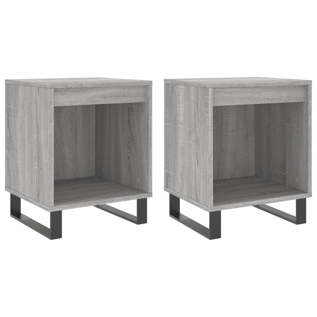 Mesita De Noche 2 Uds Madera Ingeniería Gris Sonoma 40x35x50 Cm_0