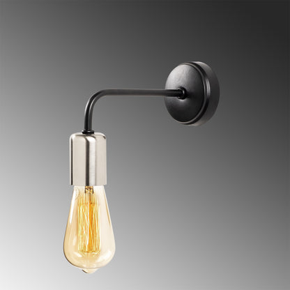 Aplique De Pared, Metal , Negro nickel, 8x20x15, Casquillo E 27 Max 40 W_3